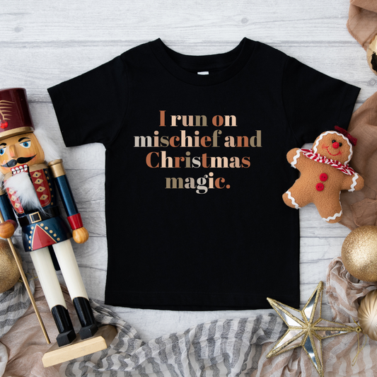 I run on mischief and Christmas magic Baby Tee