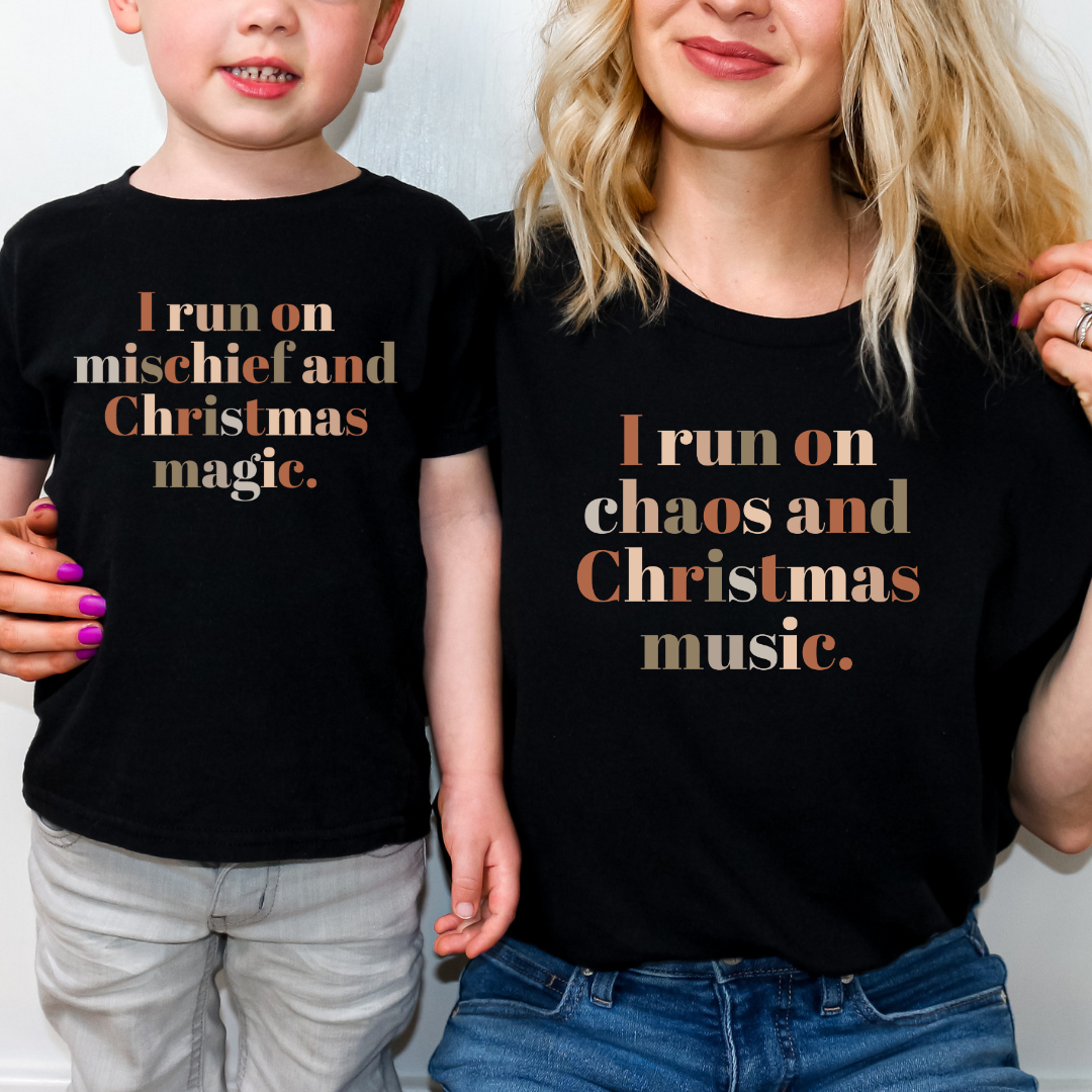 I run on chaos and Christmas music T-Shirt