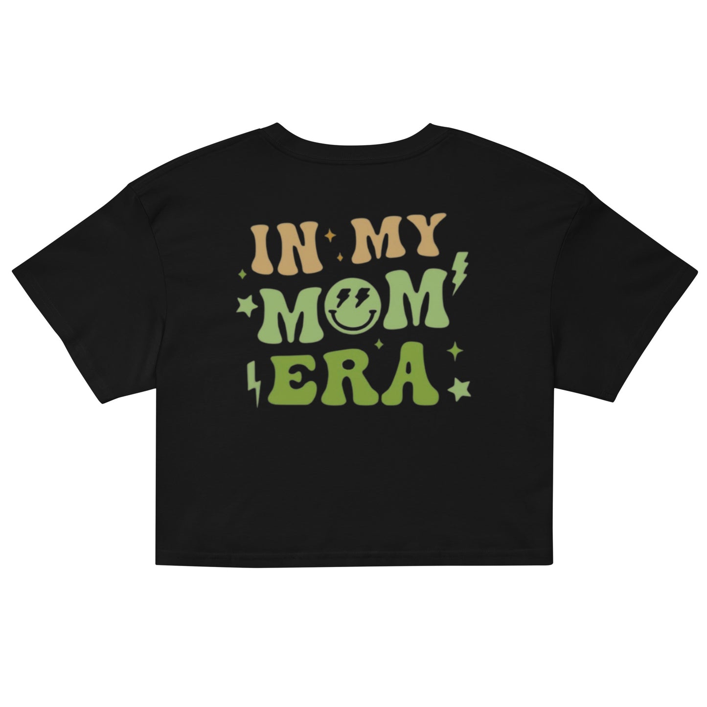 In My Mom Era Crop Top - Green Print