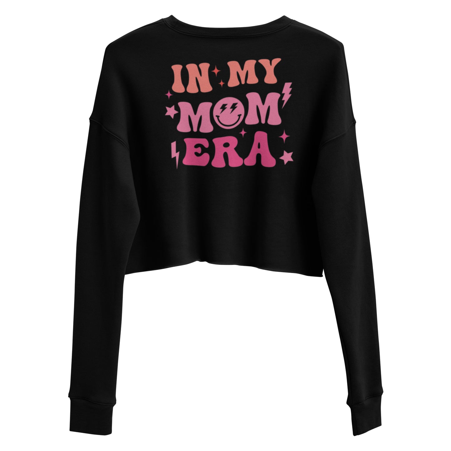 In My Mom Era Crop Sweatshirt - Pink Print