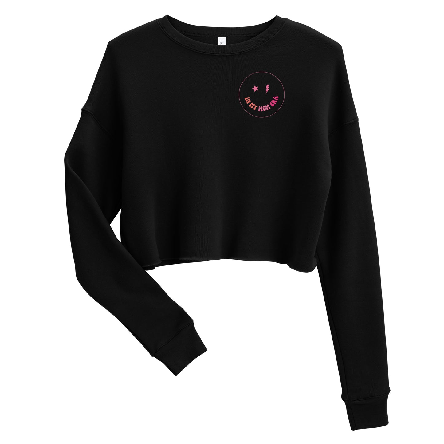 In My Mom Era Crop Sweatshirt - Pink Print